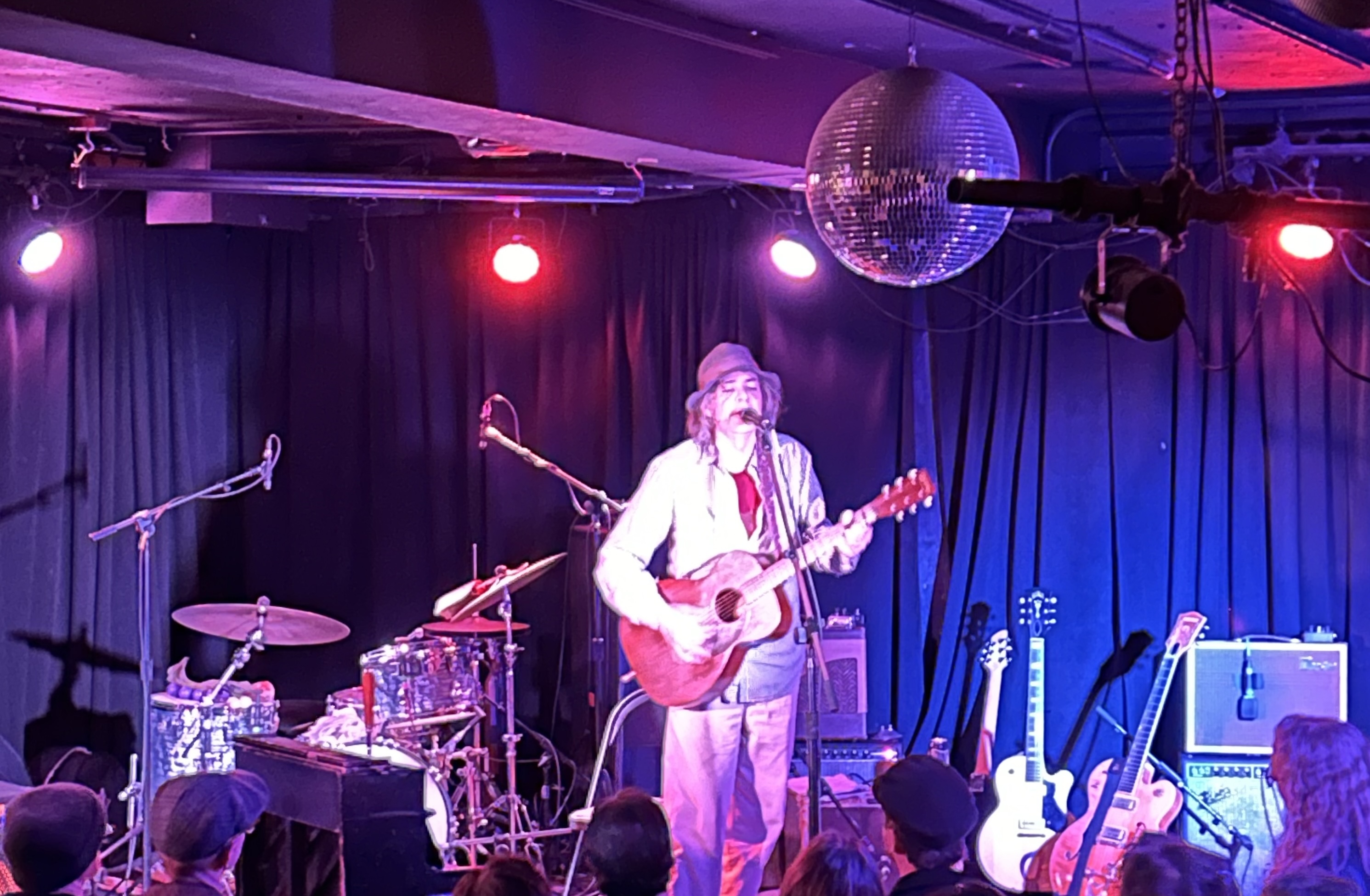 Jon Brion playing brown acoustic guitar at Empty Bottle.